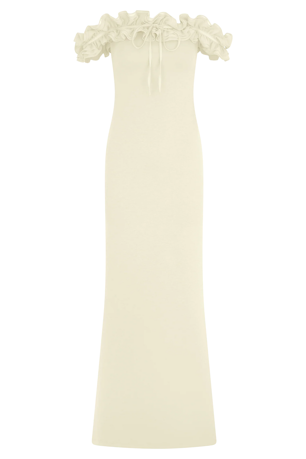 Nova Ruffle Off Shoulder Maxi Dress - Ivory