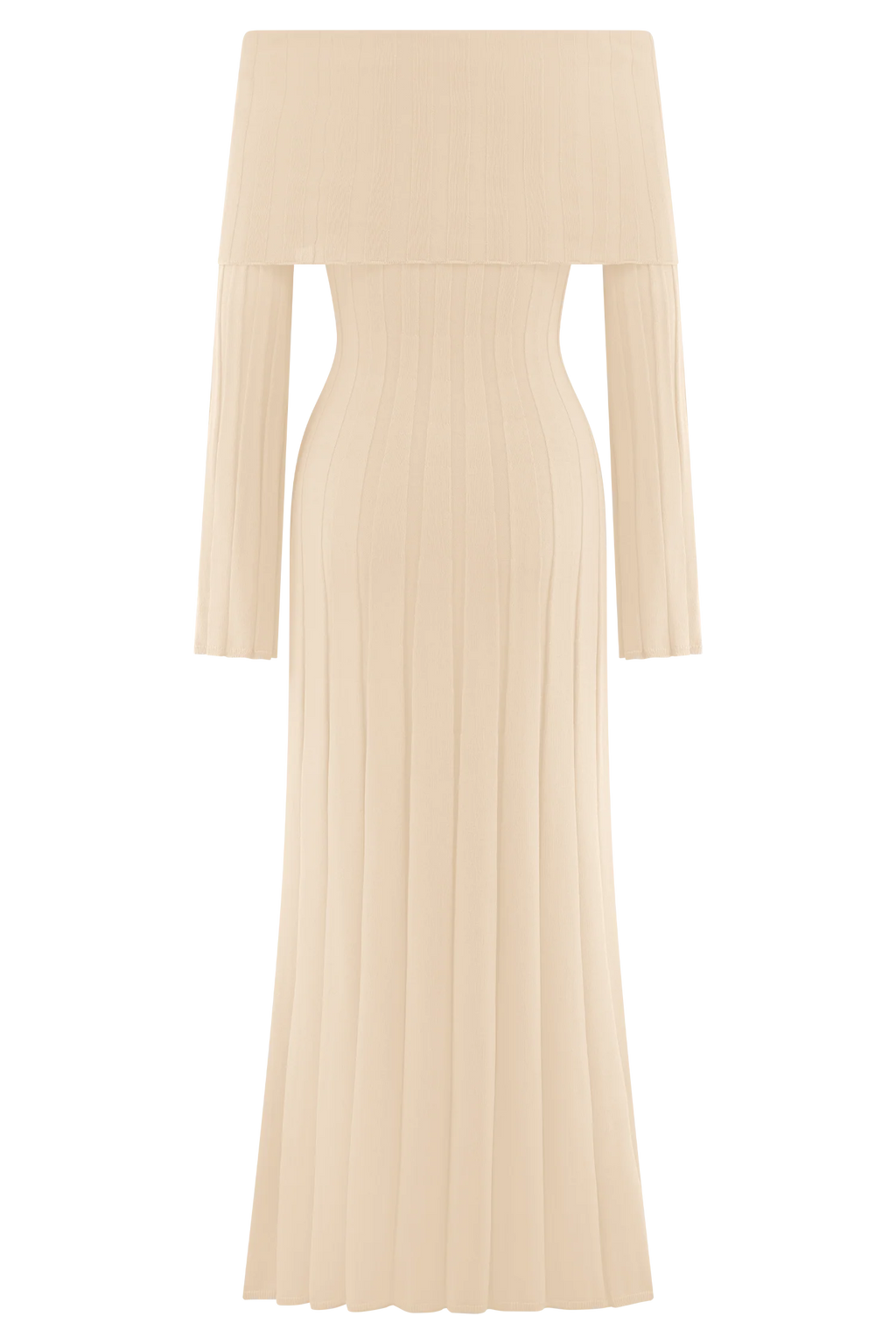 Alonza Long Sleeve Knit Midi Dress - Cream