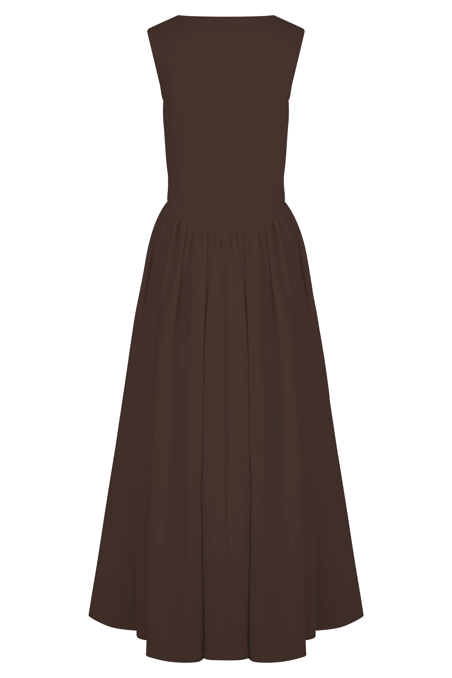 Sharon Scuba Jersey Midi Dress - Cacao Brown