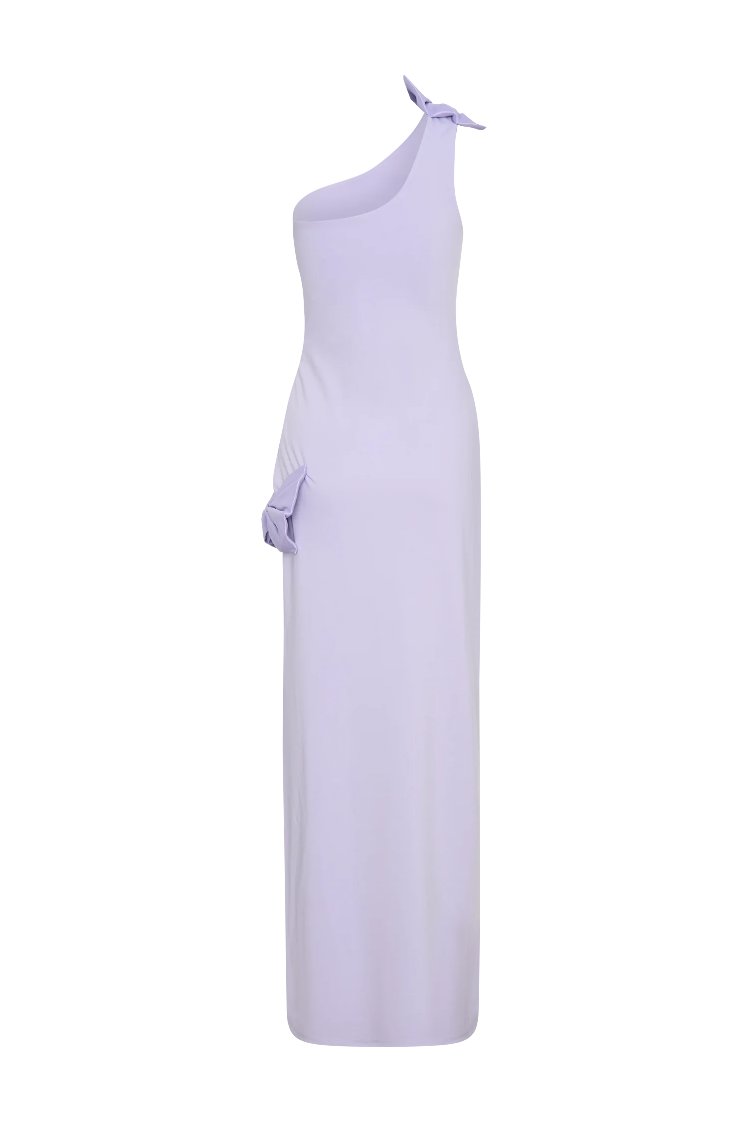 Hallie One Shoulder Bow Maxi Dress - Lilac
