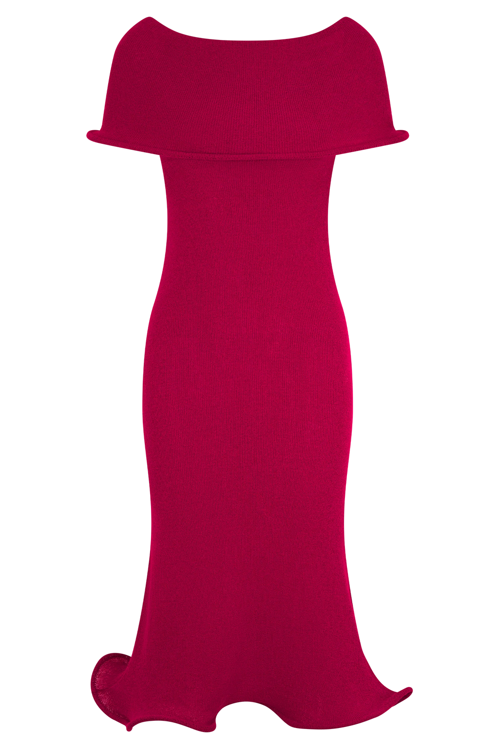 Molly Off Shoulder Knit Midi Dress - Raspberry