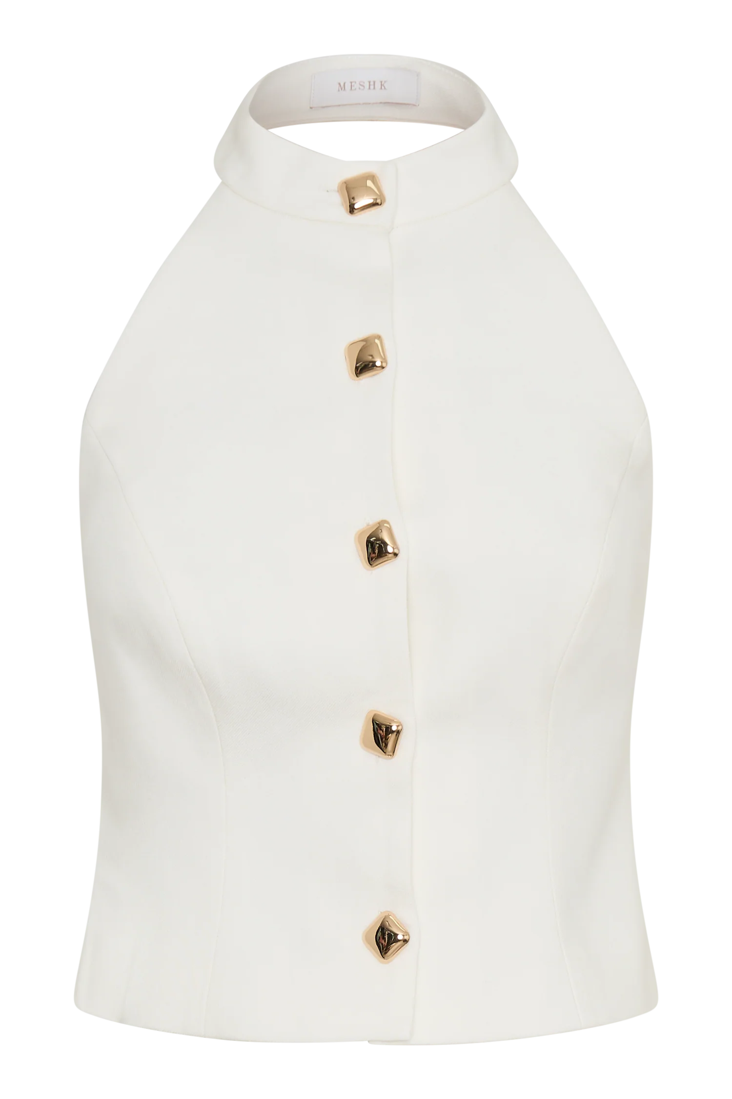 Tiara Halter Neck Suiting Top - White