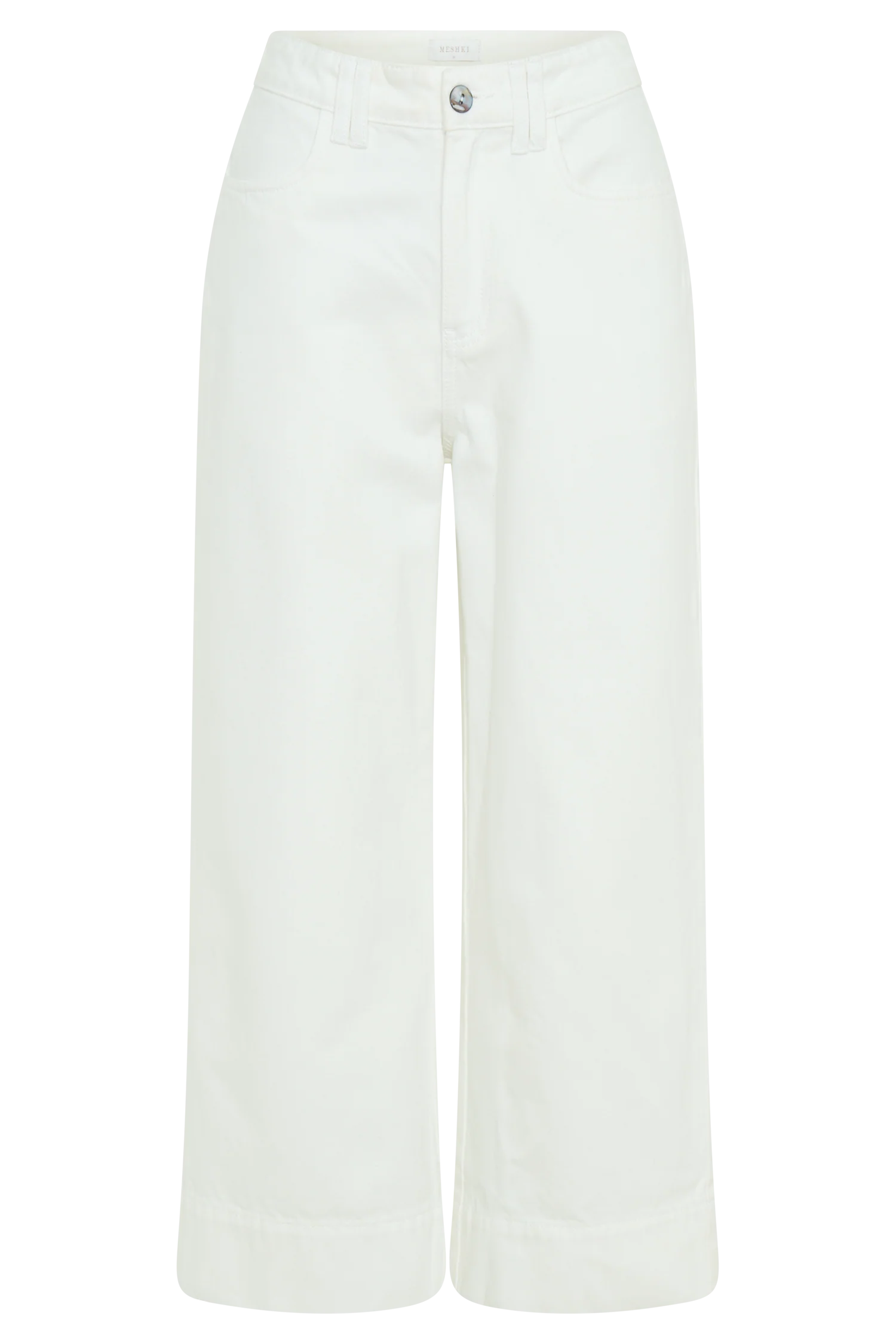 Kaitlyn Cropped Wide Leg Jeans - White