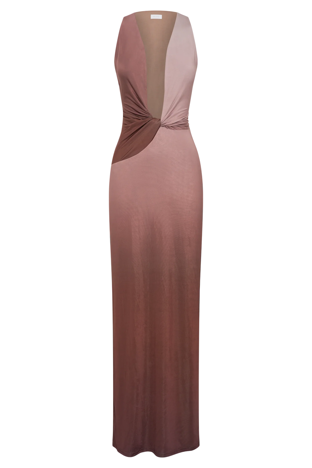 Stella Draped Slinky Maxi Dress - Mocha Ombre
