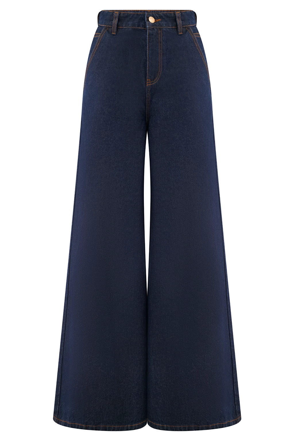 Jen Wide Leg Flare Denim Jeans - Indigo Blue