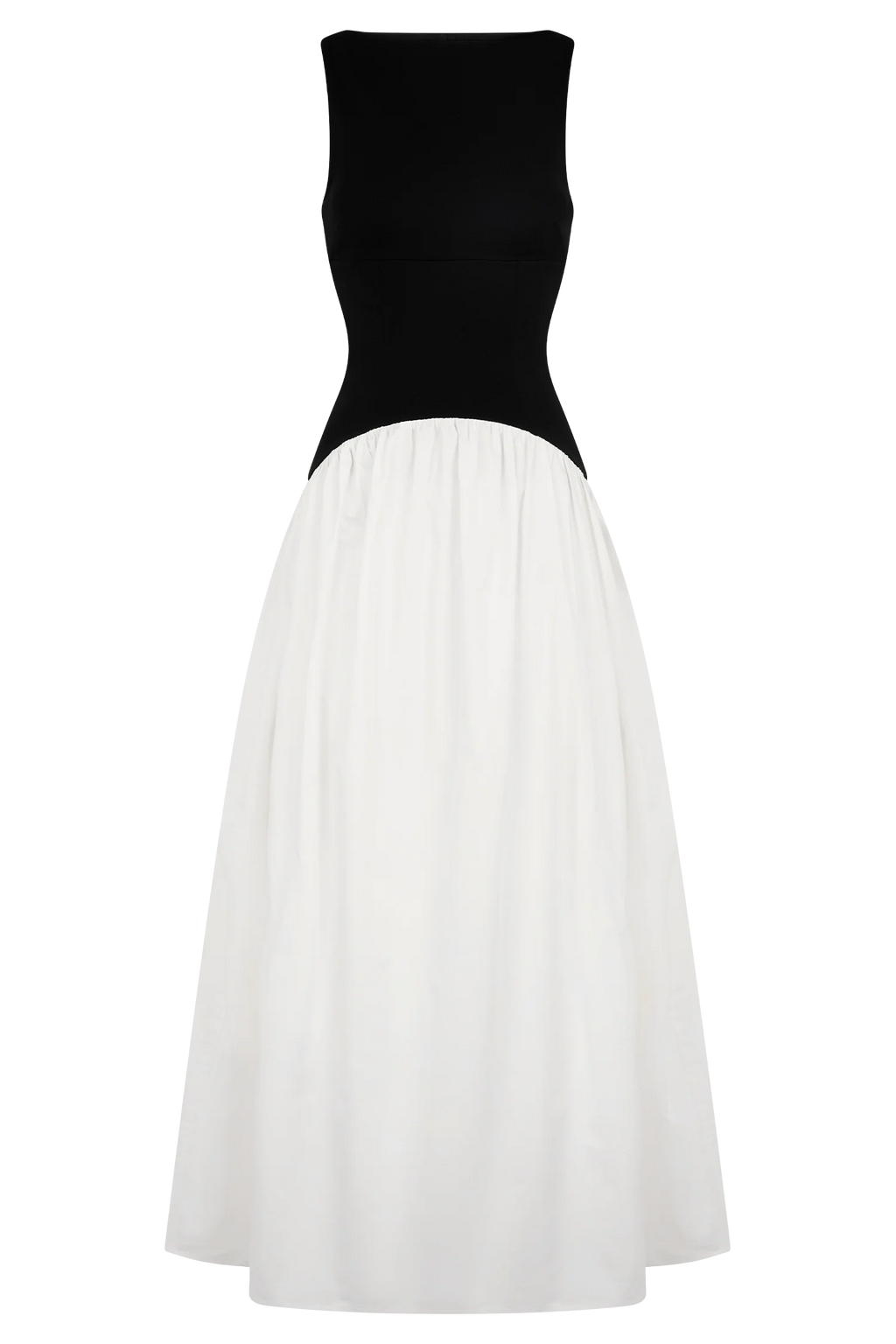 Acacia Contrast Sleeveless Maxi Dress - Black/White