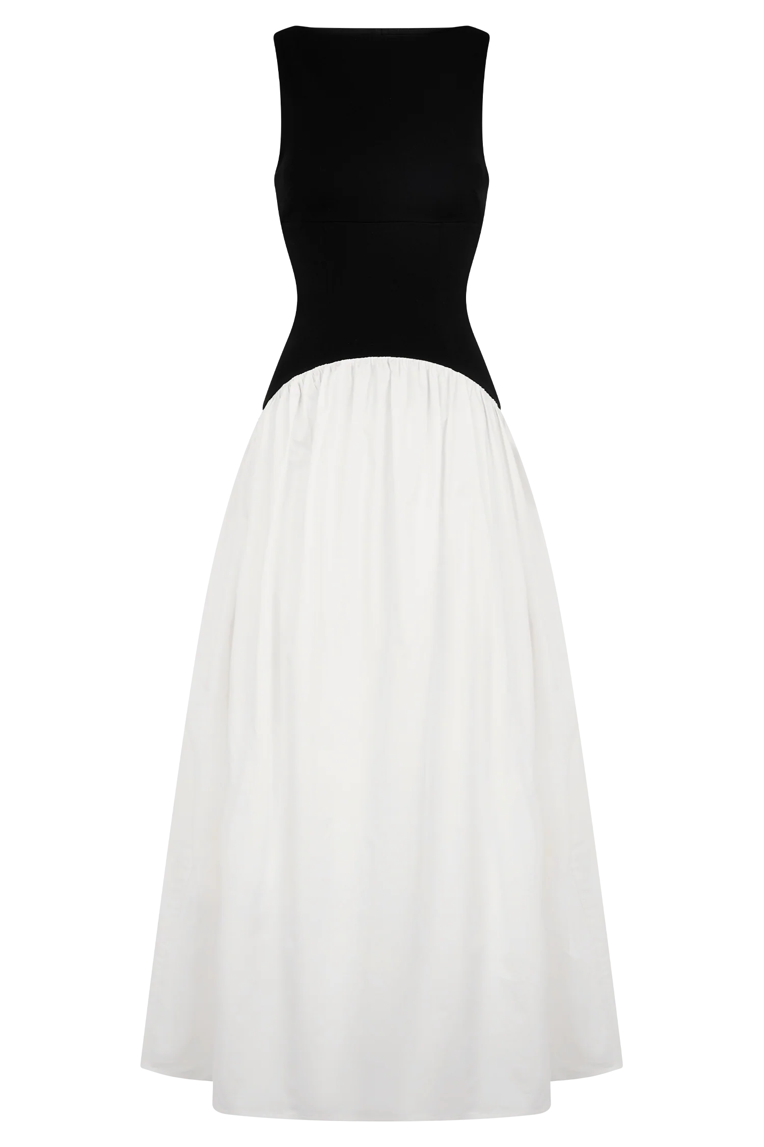 Acacia Contrast Sleeveless Maxi Dress - Black/White