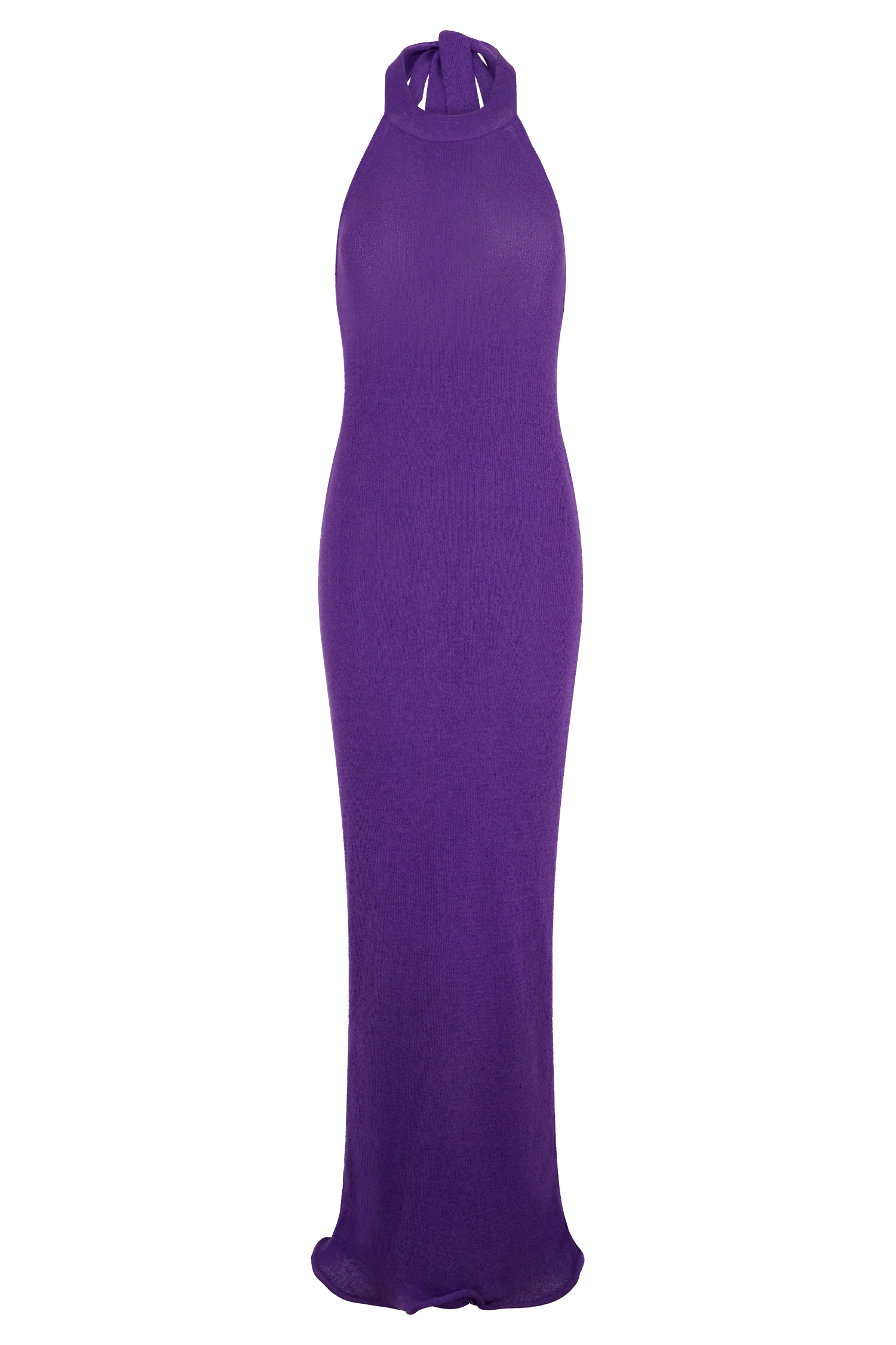 Melodie Halter Knit Maxi Dress - Purple